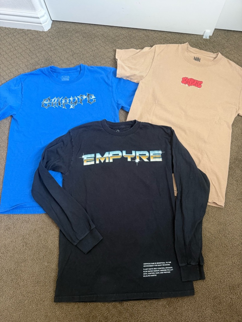 3 Empyre Graphic T shirts men’s small short and long sleeve zumiez lot skater